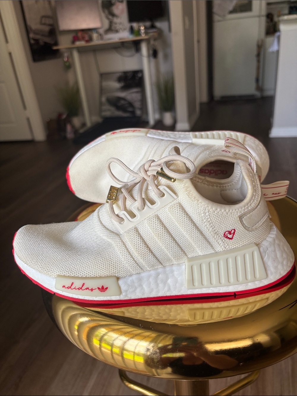 Adidas Valentine’s ❤️ Cream and Red NMD_R1 Sneakers - Picture 12 of 15